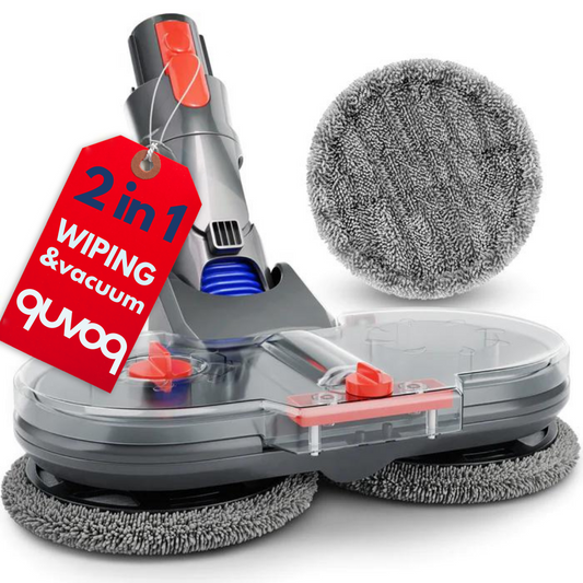 Quvoq - Electric mop attachment suitable for Dyson (incl. 4 free wiping pads)